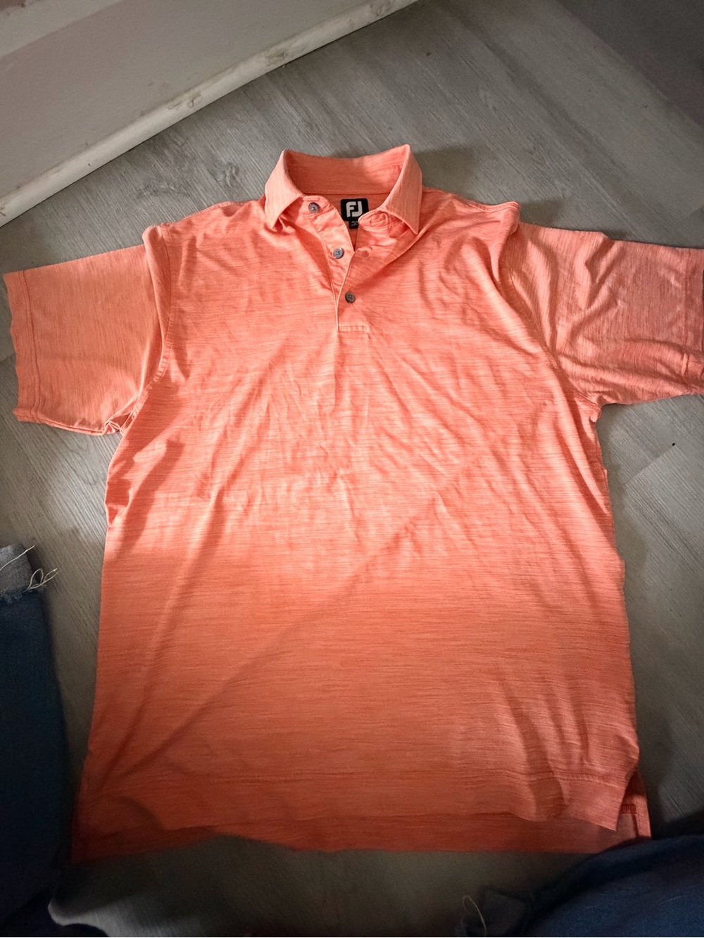 FootJoy Men's Coral-Orange Short Sleeve Polo